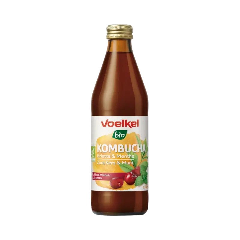 Kombucha Griotte Menthe 33cl Voelkel Voelkel  dans votre magasin bio en ligne Etiketbio.eu
