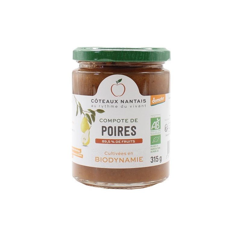 Compote Poires Demeter Bio 315g – Coteaux Nantais Coteaux Nantais  dans votre magasin bio en ligne Etiketbio.eu
