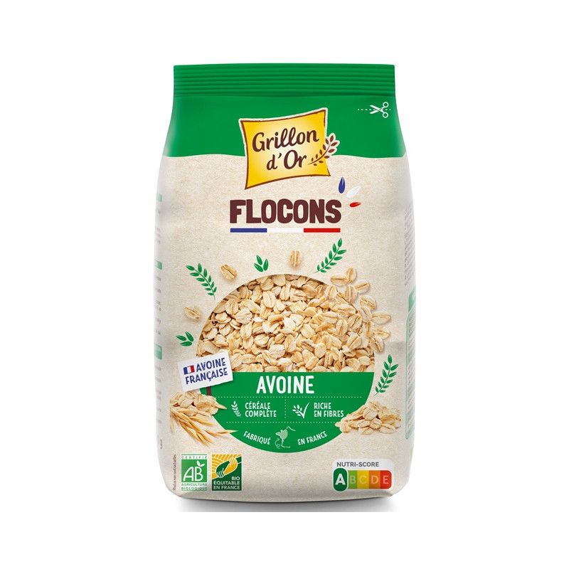 Flocons d’Avoine Gros Bio 500g – Grillon d’Or