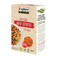 Pennes Lentilles Rouges Bio 250g – Explore Cuisine   dans votre magasin bio en ligne Etiketbio.eu