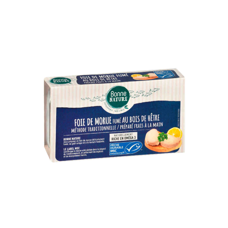Foie de Morue Fumé MSC 120g Bonne Nature Bonne Nature  dans votre magasin bio en ligne Etiketbio.eu