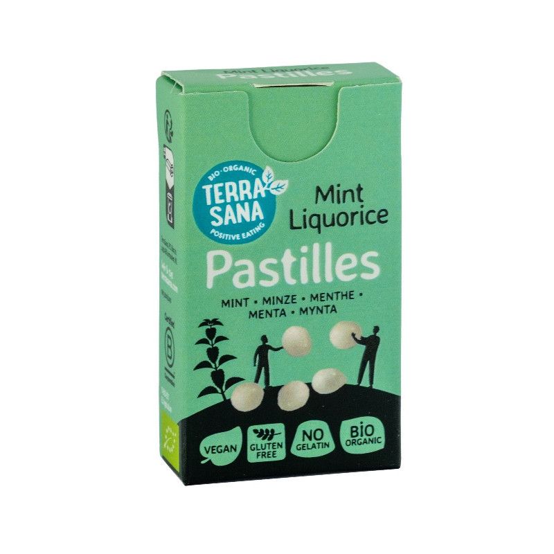 Réglisse Pastilles Menthe 25g Terrasana TerraSana  dans votre magasin bio en ligne Etiketbio.eu