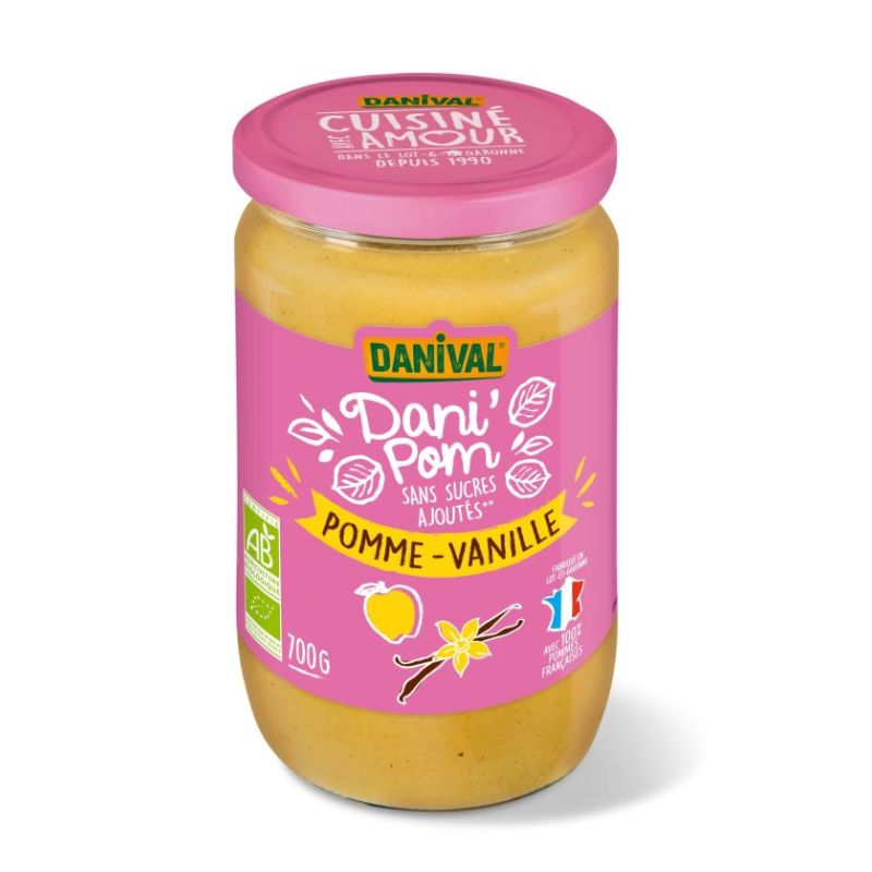 Dani’Pom Pomme Vanille 700g Danival Danival dans votre magasin bio en ligne Etiketbio.eu Dani’Pom Pomme Vanille 700g Danival Danival dans votre magasin bio en ligne Etiketbio.eu