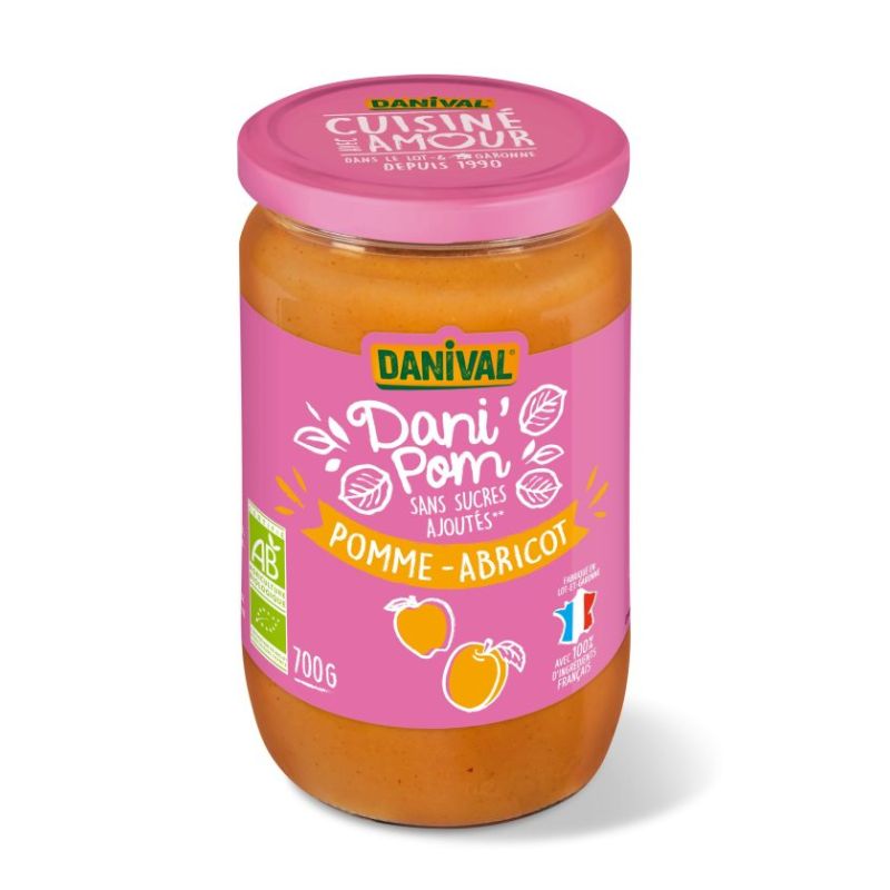 Dani’Pom Pomme Abricot 700g Danival Danival dans votre magasin bio en ligne Etiketbio.eu Dani’Pom Pomme Abricot 700g Danival Danival dans votre magasin bio en ligne Etiketbio.eu