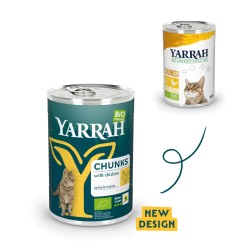 Bouchées Poulet Ortie Tomates Chat 405g Yarrah Yarrah  dans votre magasin bio en ligne Etiketbio.eu
