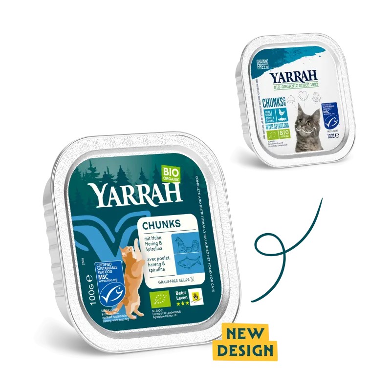 Yarrah Barquette Poulet Maquereau Chat 100 g Yarrah  dans votre magasin bio en ligne Etiketbio.eu