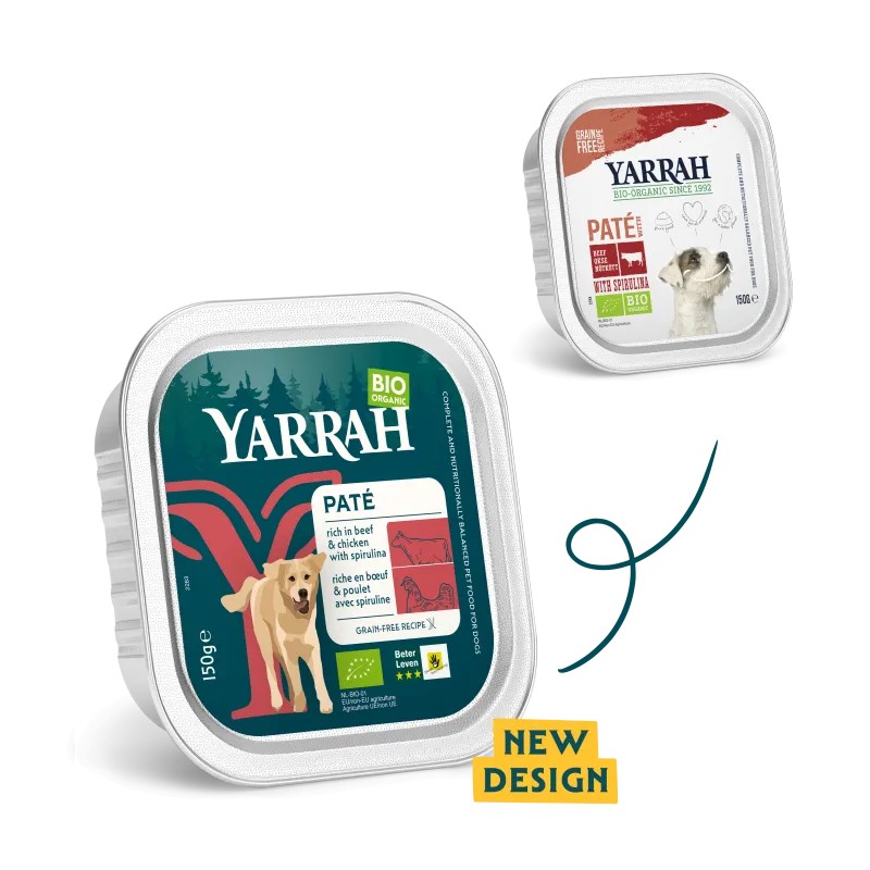 Yarrah Barquette Bœuf Spiruline Chien 150 g Yarrah  dans votre magasin bio en ligne Etiketbio.eu
