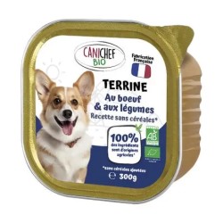 Terrine Bœuf & Légumes Bio Chien 300 g Canichef Canichef Bio  dans votre magasin bio en ligne Etiketbio.eu