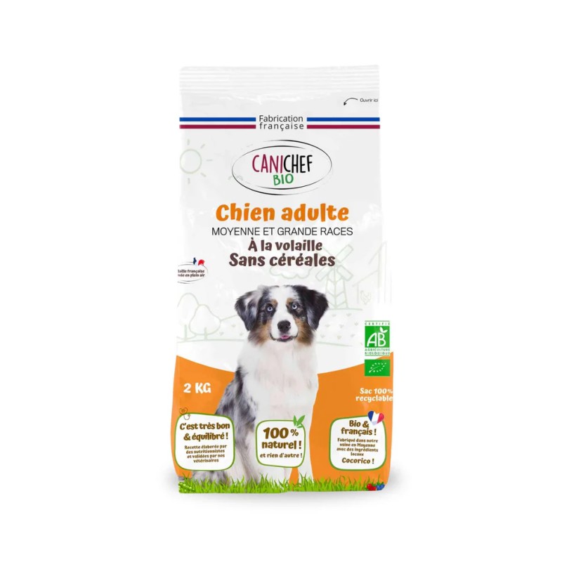 Croquettes Chien Moyenne & Grande Race 2 kg Canichef Canichef Bio dans votre magasin bio en ligne Etiketbio.eu Croquettes Chien Moyenne & Grande Race 2 kg Canichef Canichef Bio dans votre magasin bio en ligne Etiketbio.eu