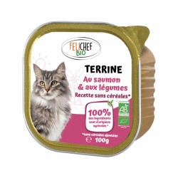 Terrine Saumon & Légumes Chat 100 g Felichef Felichef bio  dans votre magasin bio en ligne Etiketbio.eu