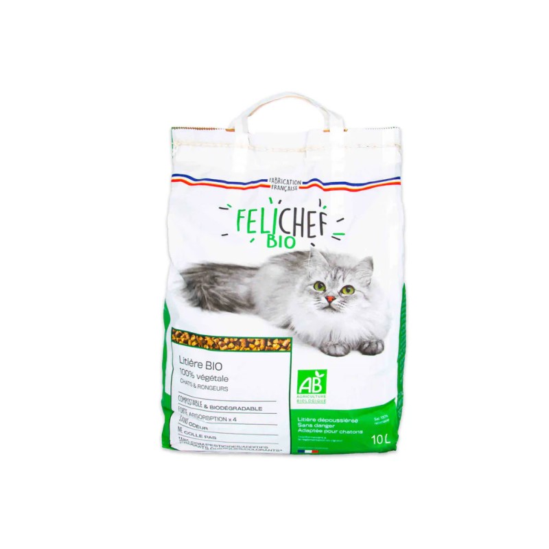 Litière Végétale Chats & Rongeurs 10 L Felichef Felichef bio dans votre magasin bio en ligne Etiketbio.eu Litière Végétale Chats & Rongeurs 10 L Felichef Felichef bio dans votre magasin bio en ligne Etiketbio.eu