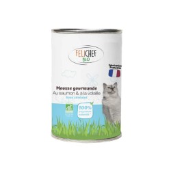 Mousse Saumon Sans Céréales Chat 400 g Felichef Felichef bio  dans votre magasin bio en ligne Etiketbio.eu