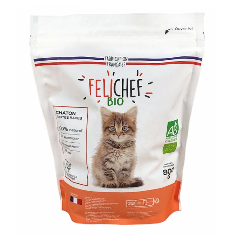 Croquettes Chaton 800 g Felichef Felichef bio dans votre magasin bio en ligne Etiketbio.eu Croquettes Chaton 800 g Felichef Felichef bio dans votre magasin bio en ligne Etiketbio.eu