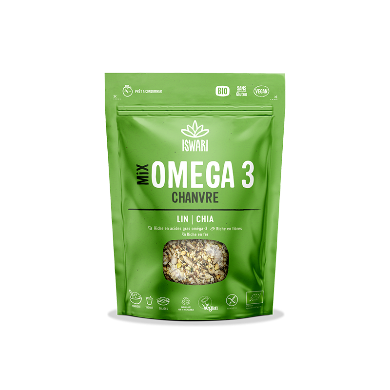 Mix Oméga 3 Chanvre & Graines 200 g Iswari Iswari  dans votre magasin bio en ligne Etiketbio.eu