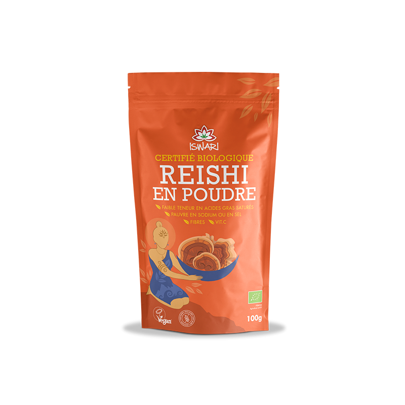 Reishi en Poudre 100 g Iswari Iswari  dans votre magasin bio en ligne Etiketbio.eu