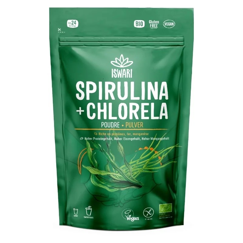 Spiruline & Chlorella 125 g Iswari Iswari  dans votre magasin bio en ligne Etiketbio.eu