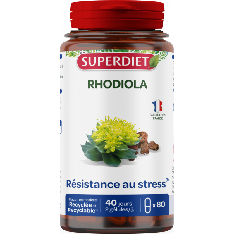 Rhodiola 80 Gélules Superdiet Super Diet  dans votre magasin bio en ligne Etiketbio.eu