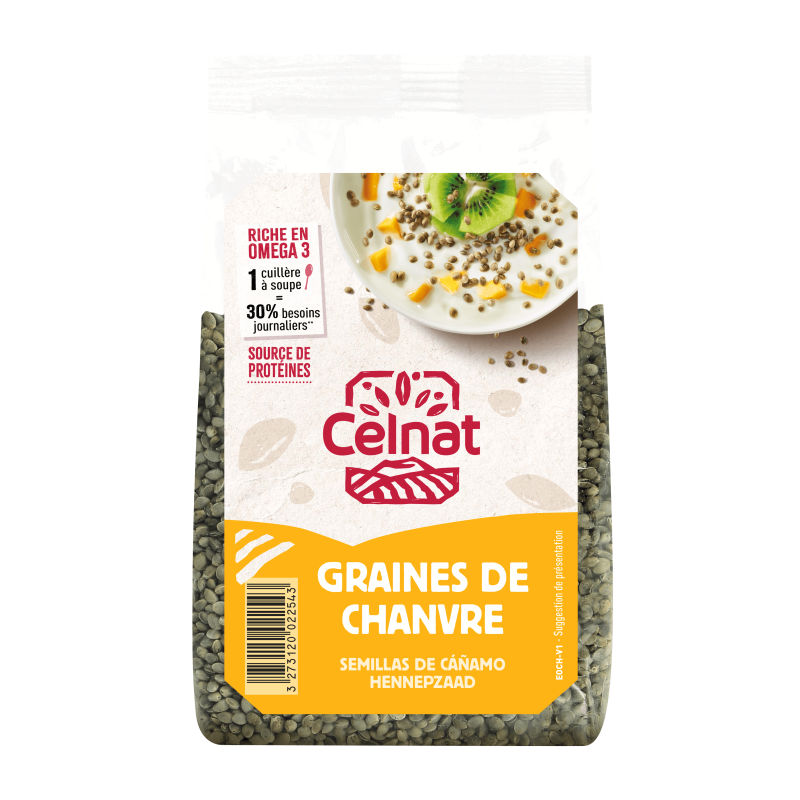 Graines de chanvre complètes 250g - Celnat Celnat  dans votre magasin bio en ligne Etiketbio.eu Graines de chanvre complètes 250g - Celnat Celnat  dans votre magasin bio en ligne Etiketbio.eu