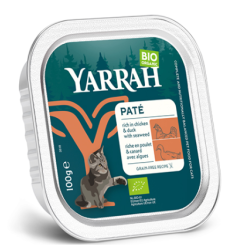 Pâtée bio chat sans céréales canard poulet 100g – Yarrah Yarrah  dans votre magasin bio en ligne Etiketbio.eu
