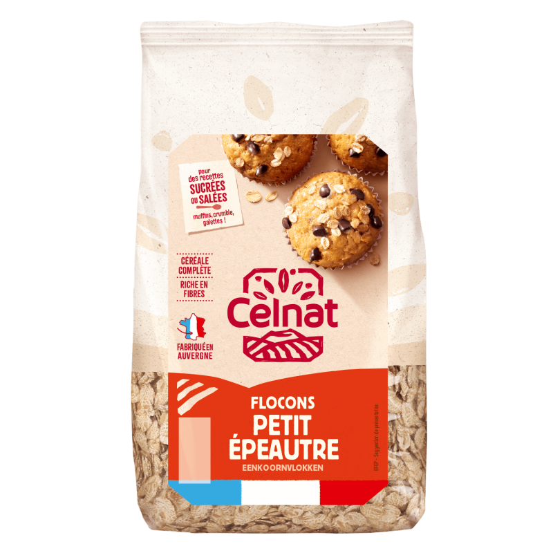 Flocons de petit epeautre 500 gr Celnat  dans votre magasin bio en ligne Etiketbio.eu Flocons de petit epeautre 500 gr Celnat  dans votre magasin bio en ligne Etiketbio.eu