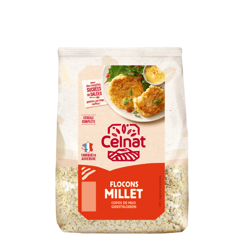 Flocons de millet 350g Celnat  dans votre magasin bio en ligne Etiketbio.eu Flocons de millet 350g Celnat  dans votre magasin bio en ligne Etiketbio.eu