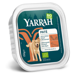 Pâtée chien sans céréales canard poulet 150g – Yarrah Yarrah  dans votre magasin bio en ligne Etiketbio.eu
