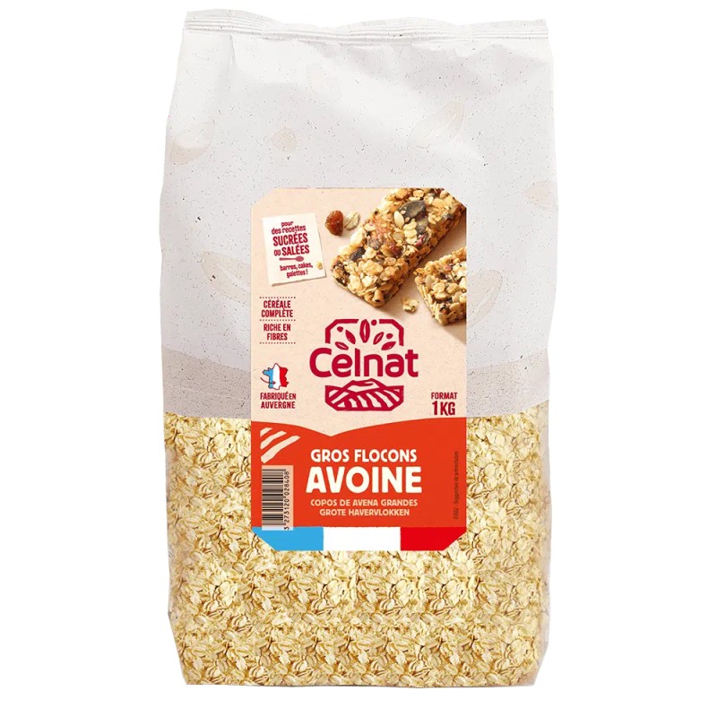 Gros flocons avoine 1kg Celnat dans votre magasin bio en ligne Etiketbio.eu Gros flocons avoine 1kg Celnat dans votre magasin bio en ligne Etiketbio.eu