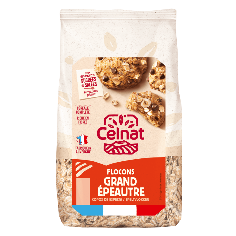 Flocons de grand epeautre 500 gr Celnat Celnat  dans votre magasin bio en ligne Etiketbio.eu Flocons de grand epeautre 500 gr Celnat Celnat  dans votre magasin bio en ligne Etiketbio.eu
