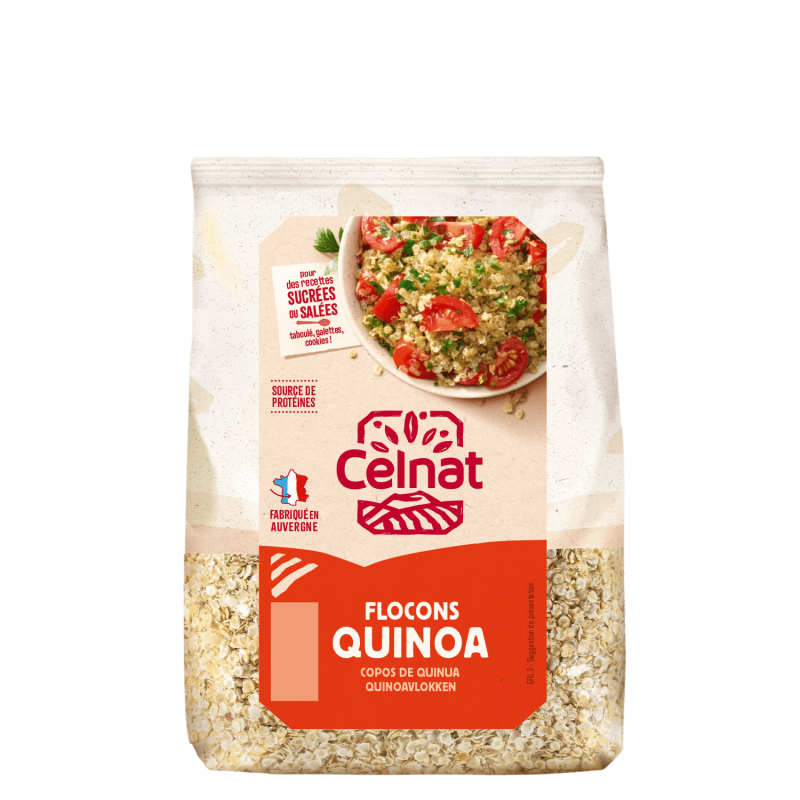 Flocons de quinoa 350g Celnat Celnat  dans votre magasin bio en ligne Etiketbio.eu Flocons de quinoa 350g Celnat Celnat  dans votre magasin bio en ligne Etiketbio.eu