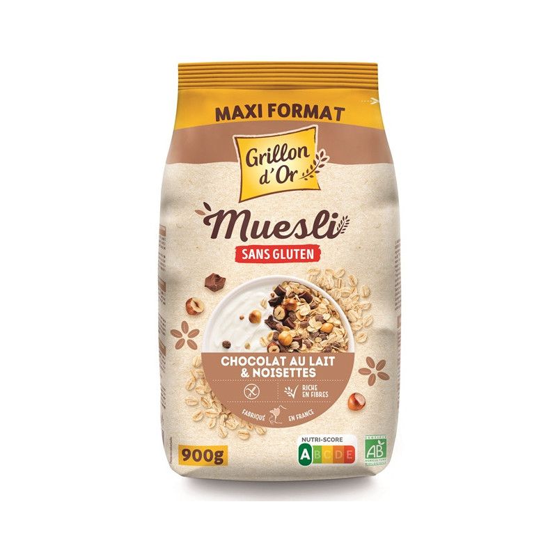Muesli chocolat au lait noisettes 900 g Grillon d’Or Grillon d'Or dans votre magasin bio en ligne Etiketbio.eu Muesli chocolat au lait noisettes 900 g Grillon d’Or Grillon d'Or dans votre magasin bio en ligne Etiketbio.eu
