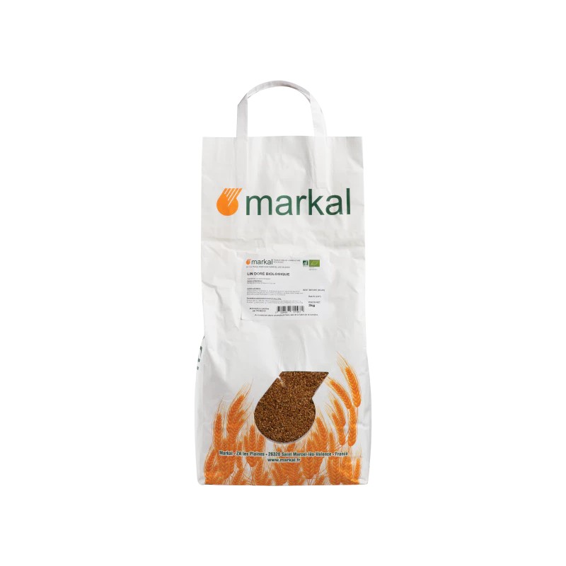 Graines de lin doré 3 kg Markal Markal  dans votre magasin bio en ligne Etiketbio.eu Graines de lin doré 3 kg Markal Markal  dans votre magasin bio en ligne Etiketbio.eu