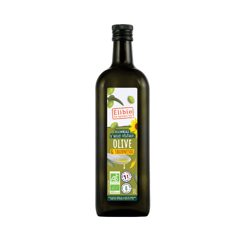Huile d'olive vierge & tournesol Elibio 1L Elibio dans votre magasin bio en ligne Etiketbio.eu Huile d'olive vierge & tournesol Elibio 1L Elibio dans votre magasin bio en ligne Etiketbio.eu