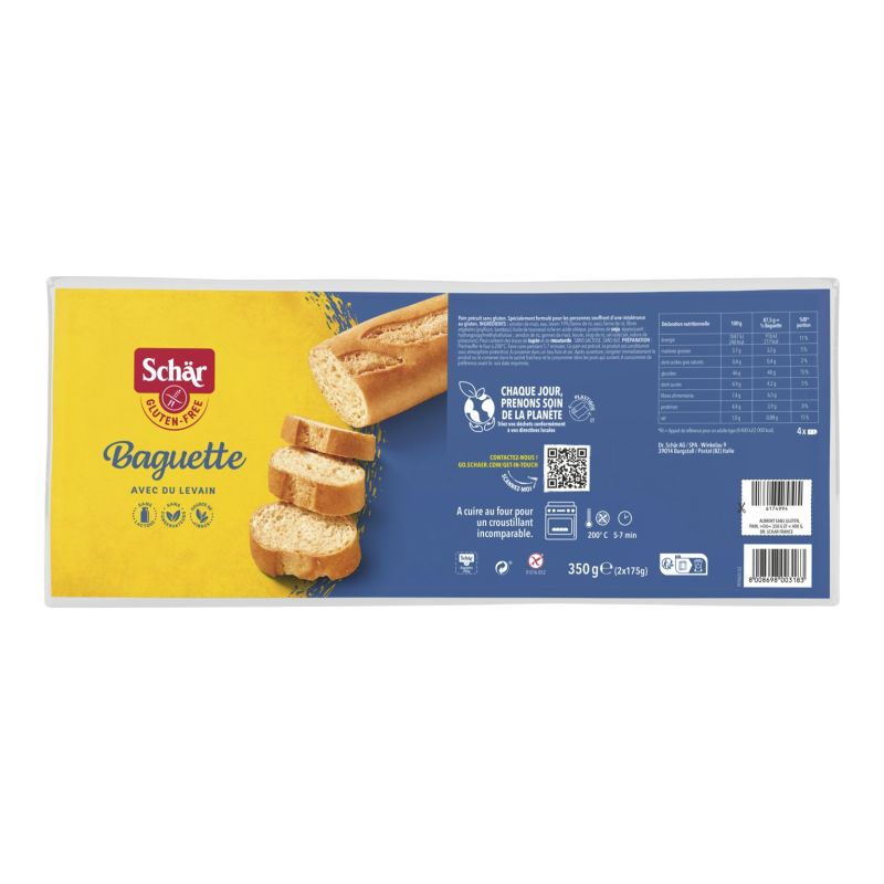 Baguette Schär sans gluten 350g Schär  dans votre magasin bio en ligne Etiketbio.eu Baguette Schär sans gluten 350g Schär  dans votre magasin bio en ligne Etiketbio.eu