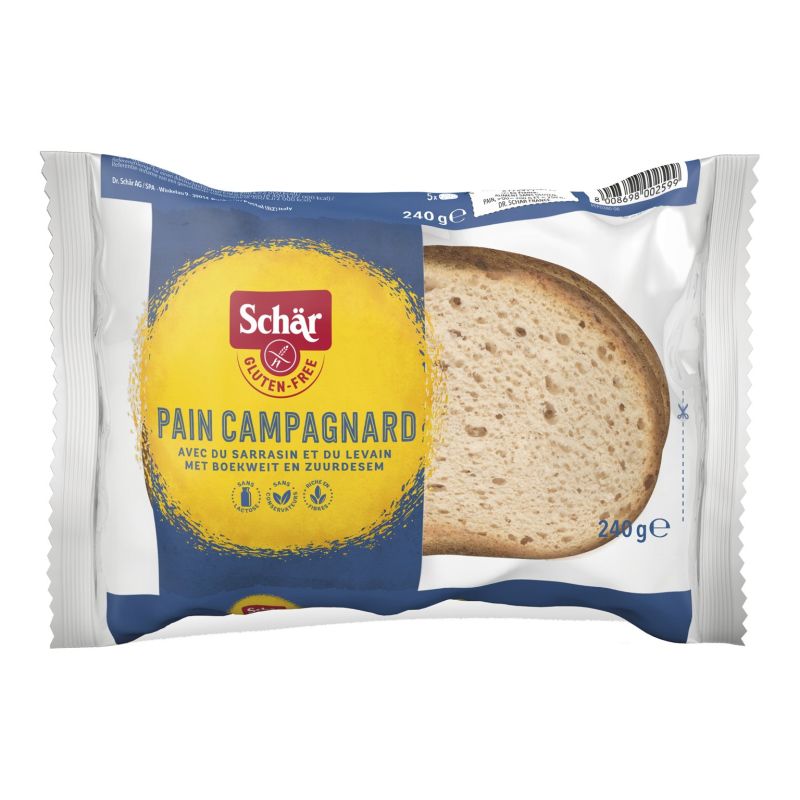 Pain campagnard Schär sans gluten 240g Schär  dans votre magasin bio en ligne Etiketbio.eu Pain campagnard Schär sans gluten 240g Schär  dans votre magasin bio en ligne Etiketbio.eu