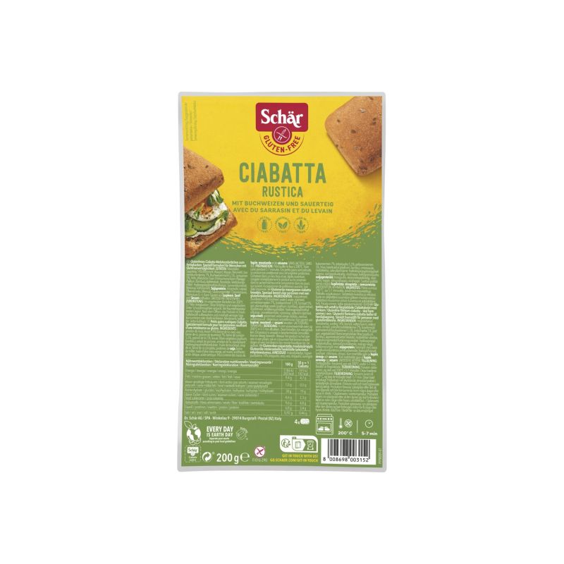 Pain Ciabatta Rustica Schär 200g Schär  dans votre magasin bio en ligne Etiketbio.eu Pain Ciabatta Rustica Schär 200g Schär  dans votre magasin bio en ligne Etiketbio.eu