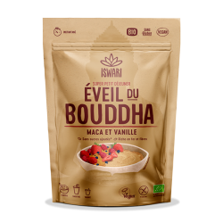 Éveil du Bouddha Maca Vanille 360g Iswari Iswari  dans votre magasin bio en ligne Etiketbio.eu