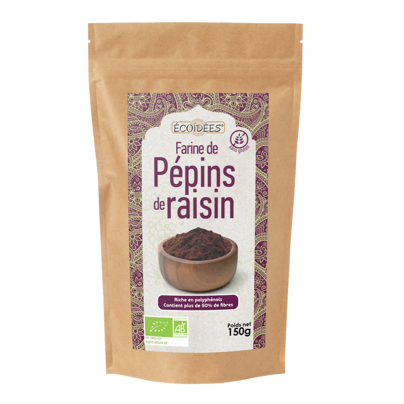Farine de pépins de raisin Ecoidées 150g Ecoidées  dans votre magasin bio en ligne Etiketbio.eu Farine de pépins de raisin Ecoidées 150g Ecoidées  dans votre magasin bio en ligne Etiketbio.eu