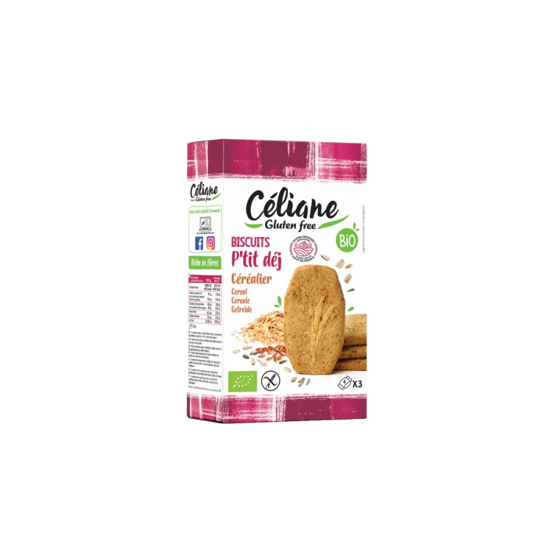 Biscuits petit-déjeuner céréaliers Céliane 140g Les Recettes de Céliane  dans votre magasin bio en ligne Etiketbio.eu Biscuits petit-déjeuner céréaliers Céliane 140g Les Recettes de Céliane  dans votre magasin bio en ligne Etiketbio.eu