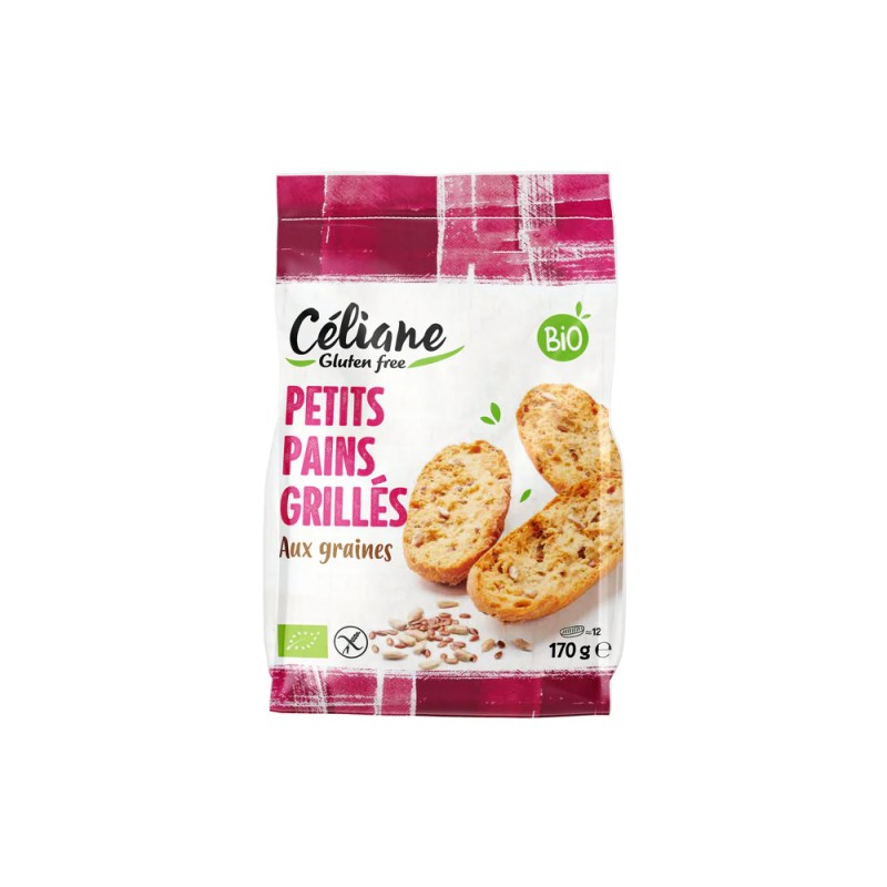 Petits pains grillés aux graines Céliane 170g Les Recettes de Céliane  dans votre magasin bio en ligne Etiketbio.eu