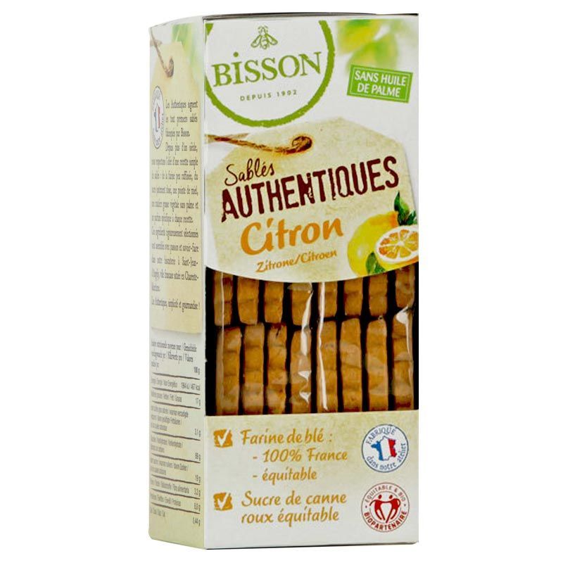 Biscuits citron bio Bisson – 183 g Bisson  dans votre magasin bio en ligne Etiketbio.eu