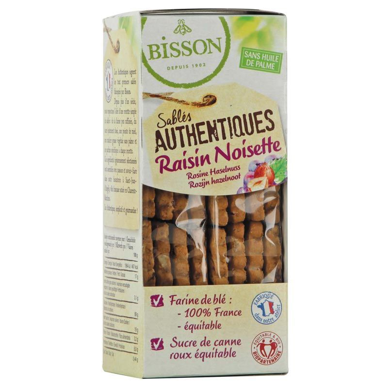 Biscuits raisin noisette bio Bisson – 175 g Bisson  dans votre magasin bio en ligne Etiketbio.eu