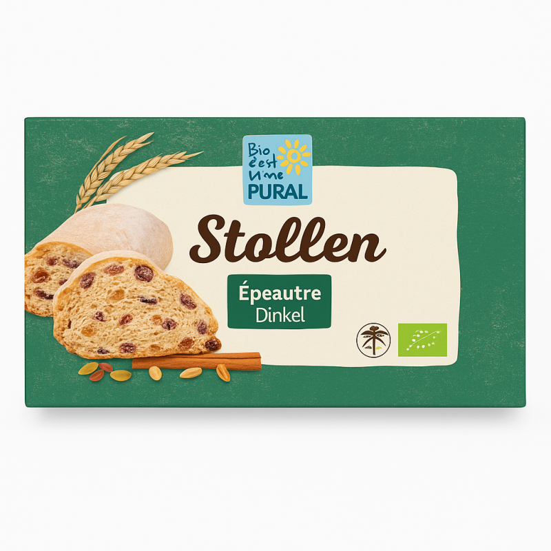 Stollen épeautre Bio 250 g – Pural Puraliment  dans votre magasin bio en ligne Etiketbio.eu Stollen épeautre Bio 250 g – Pural Puraliment  dans votre magasin bio en ligne Etiketbio.eu