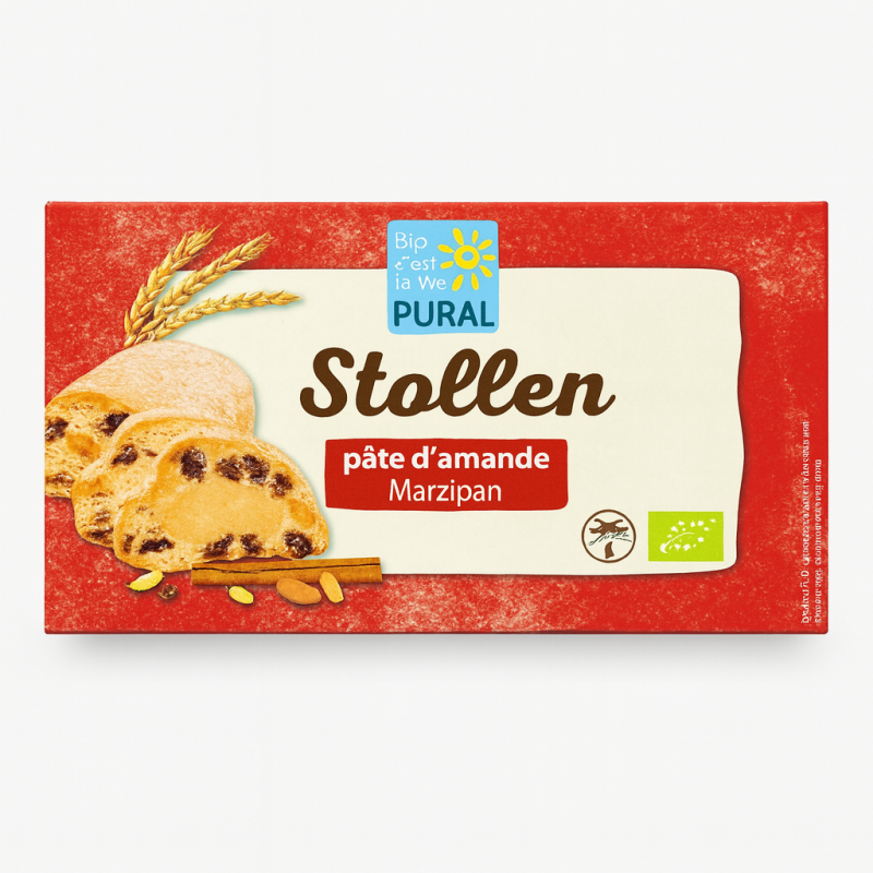 Stollen massepain Pural 250 g Puraliment  dans votre magasin bio en ligne Etiketbio.eu Stollen massepain Pural 250 g Puraliment  dans votre magasin bio en ligne Etiketbio.eu
