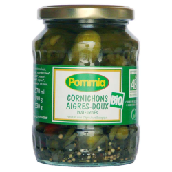 Cornichons aigres-doux 37 cl Pommia POMMIA  dans votre magasin bio en ligne Etiketbio.eu