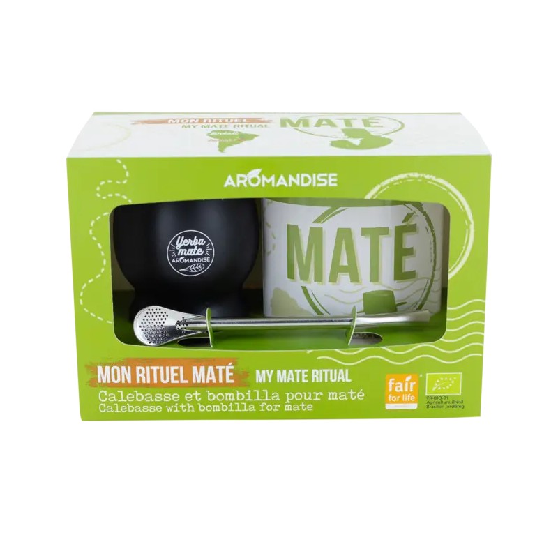 Coffret Maté & calebasse Aromandise – 100 g Aromandise  dans votre magasin bio en ligne Etiketbio.eu Coffret Maté & calebasse Aromandise – 100 g Aromandise  dans votre magasin bio en ligne Etiketbio.eu
