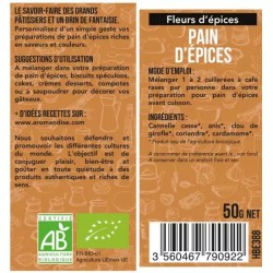 Fleurs d’épices Pain d’épices Aromandise 50 g Aromandise  dans votre magasin bio en ligne Etiketbio.eu Fleurs d’épices Pain d’épices Aromandise 50 g Aromandise  dans votre magasin bio en ligne Etiketbio.eu