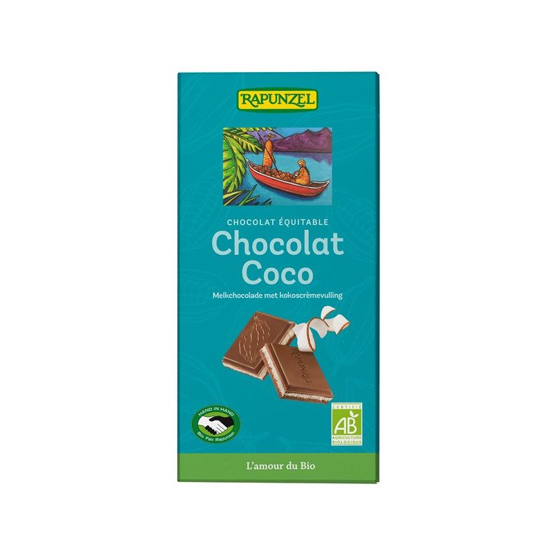 Chocolat lait fourre coco 100g