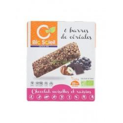 Barre cereales chocolat noisette raisin x6 125g BIOSOLEIL  dans votre magasin bio en ligne Etiketbio.eu