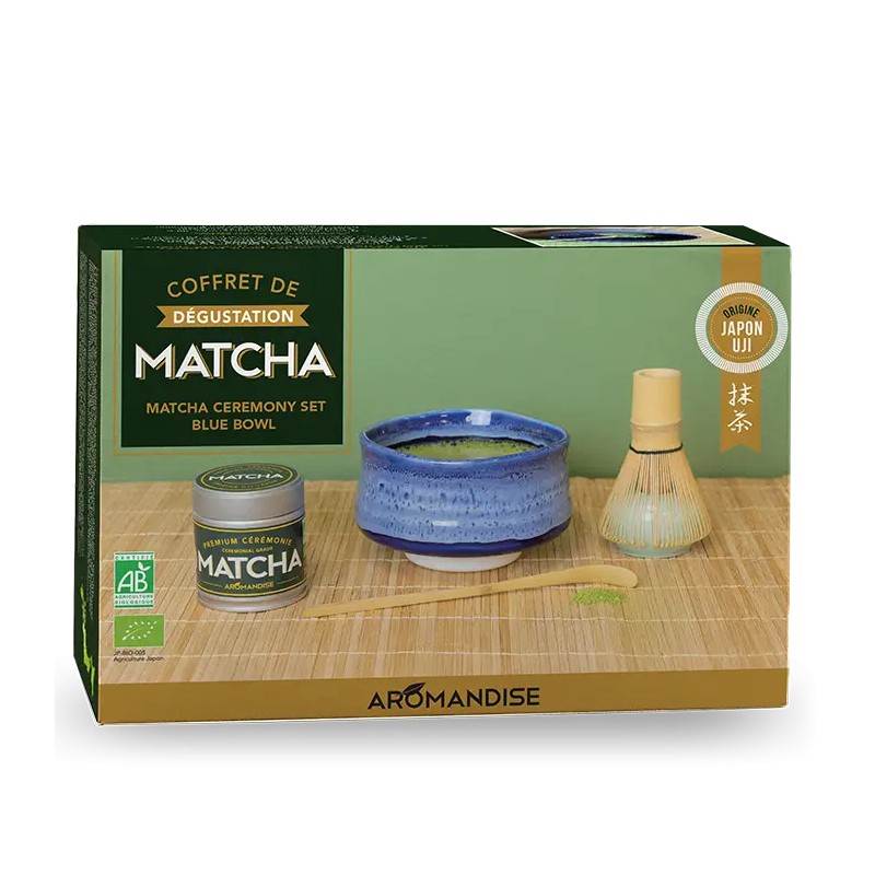Coffret Matcha cérémonie bol bleu – Aromandise Aromandise  dans votre magasin bio en ligne Etiketbio.eu
