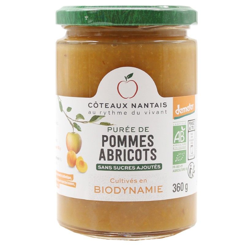 Purée pomme abricot sans sucre 360g – Coteaux Nantais Coteaux Nantais  dans votre magasin bio en ligne Etiketbio.eu